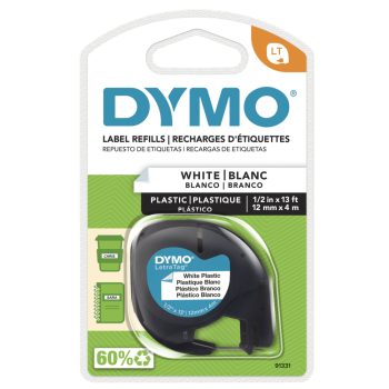 DYMO LetraTag Label Tape - 12mm Black on White