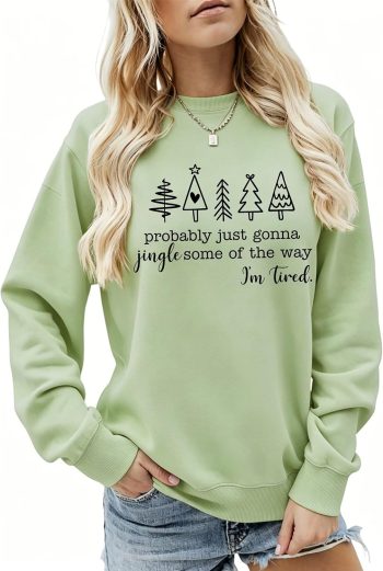 Funny Christmas Sweatshirts Women Retro Xmas Holiday Crewneck Pullovers