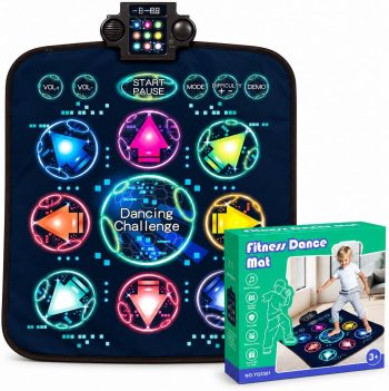 Kids Dance Mat, Light Up Dance Pad with 9 Buttons and Music Games